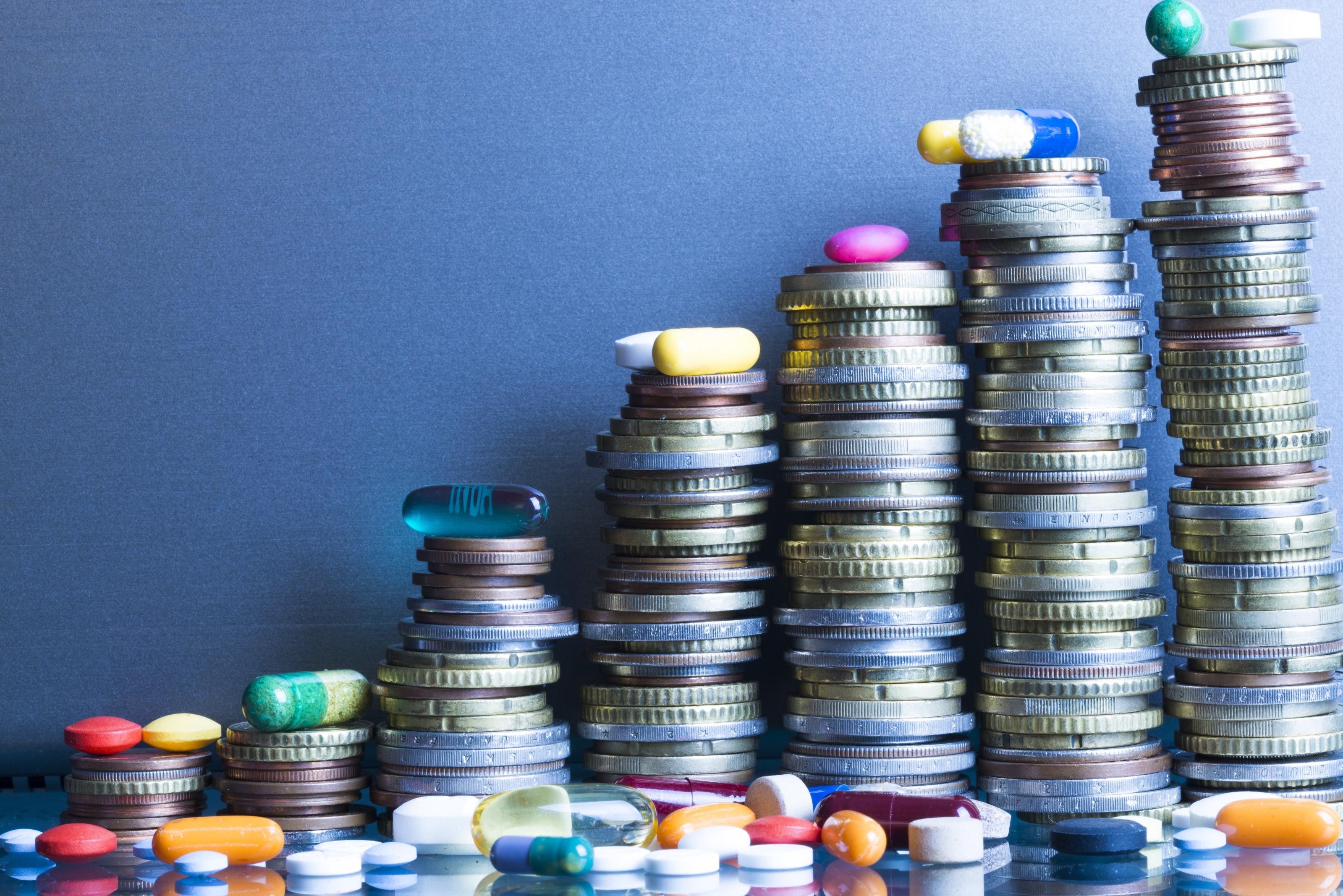 pills money coins