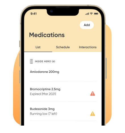 icon for The Hero app helps manage every pill stored in your smart dispenser, plus up to 10 additional meds outside of the device.