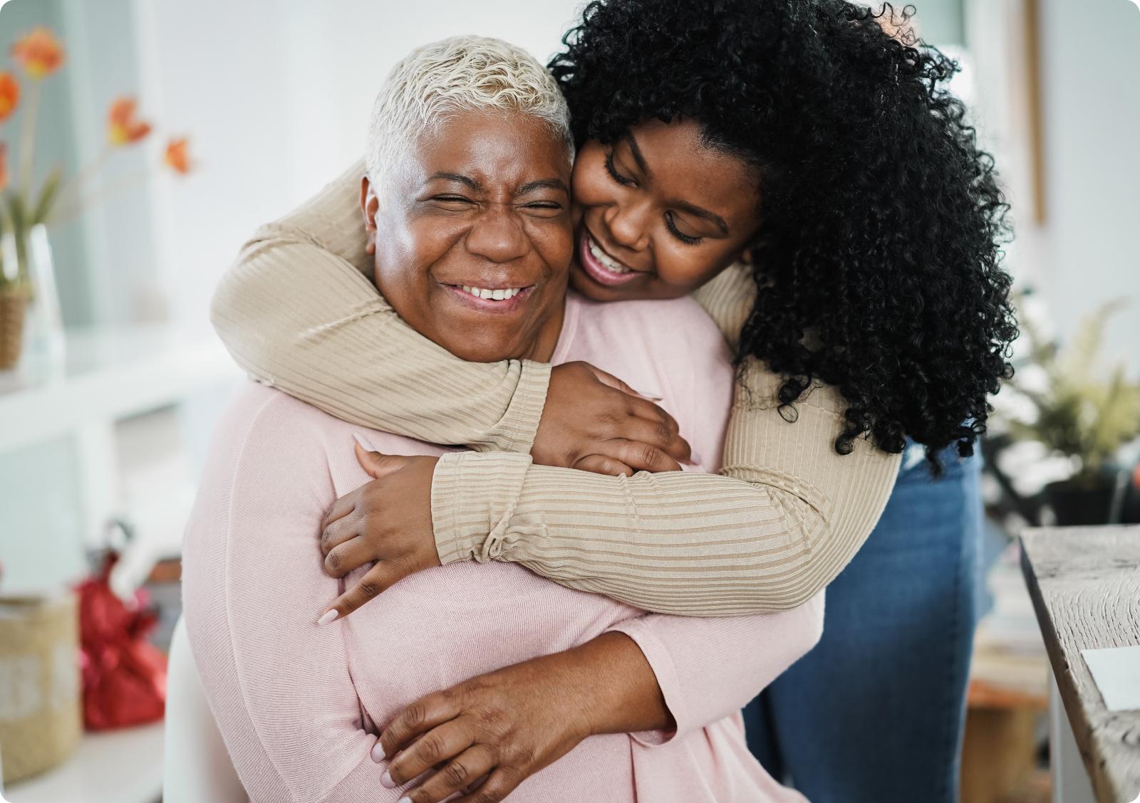 hugging parent square