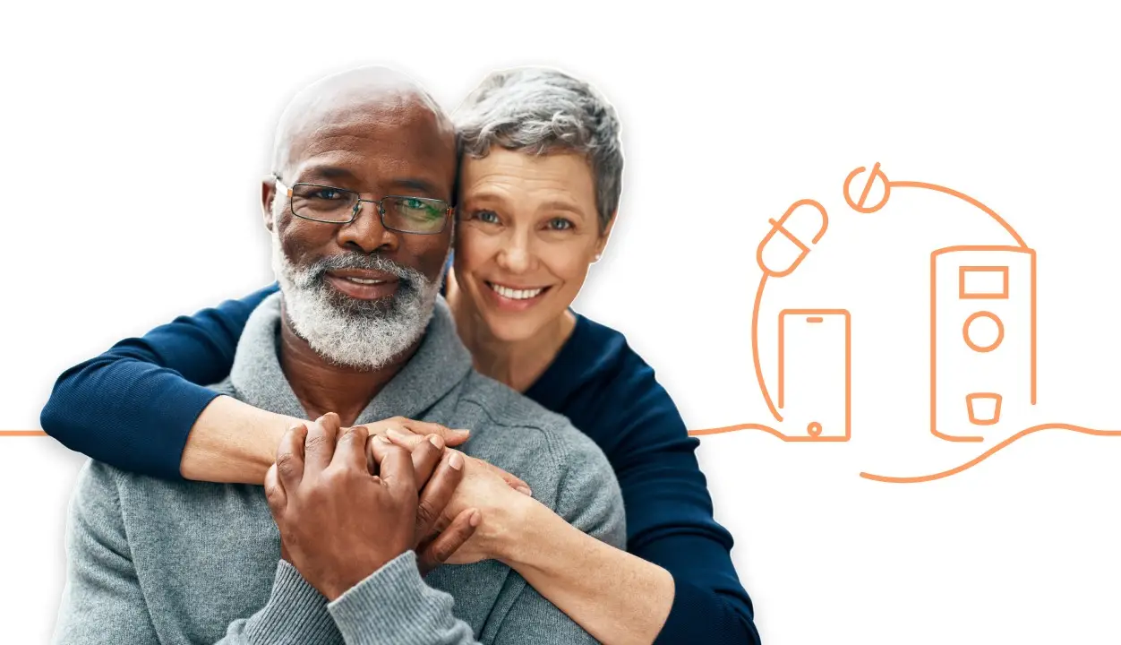 independent living people hug devicegraphic