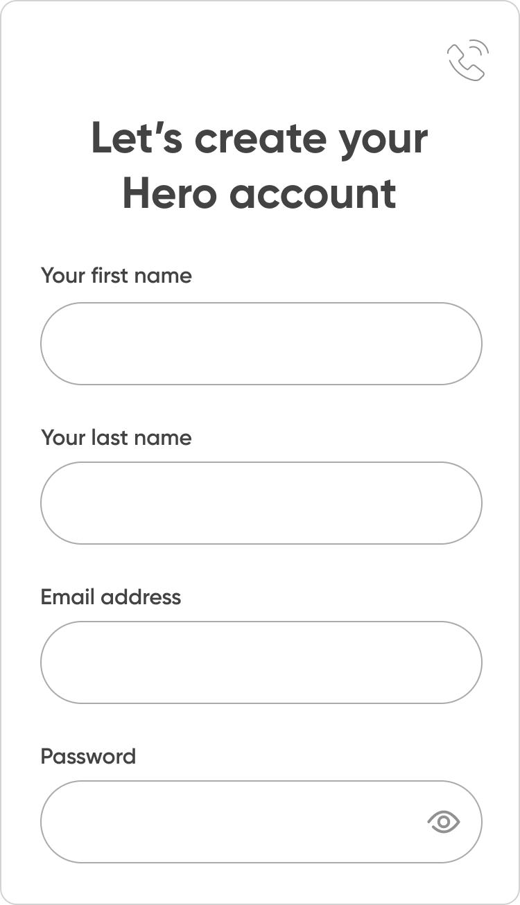 Create your Hero account